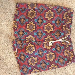 Drawstring print shorts